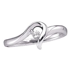 0.05 CTW Diamond Solitaire Bridal Ring 10KT White Gold - REF-12M2H