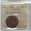Image 1 : Canada 1884 Large Cent Obverse 2 ICCS MS63 Red