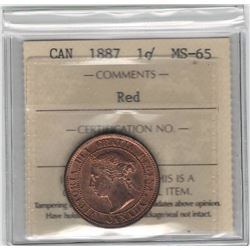 Canada 1887 Large Cent ICCS MS65 Red