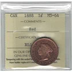 Canada 1888 Large Cent ICCS MS64 Red