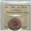 Image 1 : Canada 1888 Large Cent Repunched Middle 8 ICCS MS65 Red