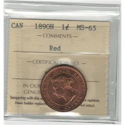 Canada 1890H Large Cent ICCS MS65 Red