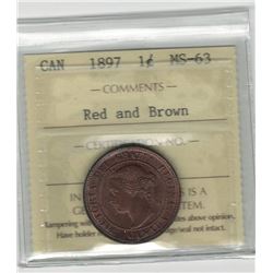 Canada 1897 Large Cent ICCS MS63 R&B