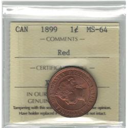 Canada 1899 Large Cent ICCS MS64 Red