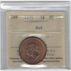 Canada 1899 Large Cent ICCS MS65 Red