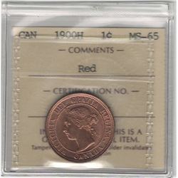 Canada 1900H Large Cent ICCS MS65 Red