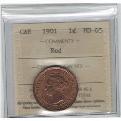 Canada 1901 Large Cent ICCS MS65 Red