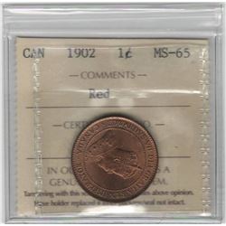 Canada 1902 Large Cent ICCS MS65 Red