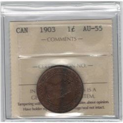 Canada 1903 Large Cent ICCS AU55