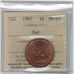 Canada 1903 Large Cent ICCS MS65 Red