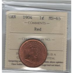 Canada 1904 Large Cent ICCS MS65 Red