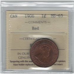 Canada 1906 Large Cent ICCS MS65 Red