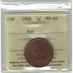 Canada 1906 Large Cent ICCS MS64 Red