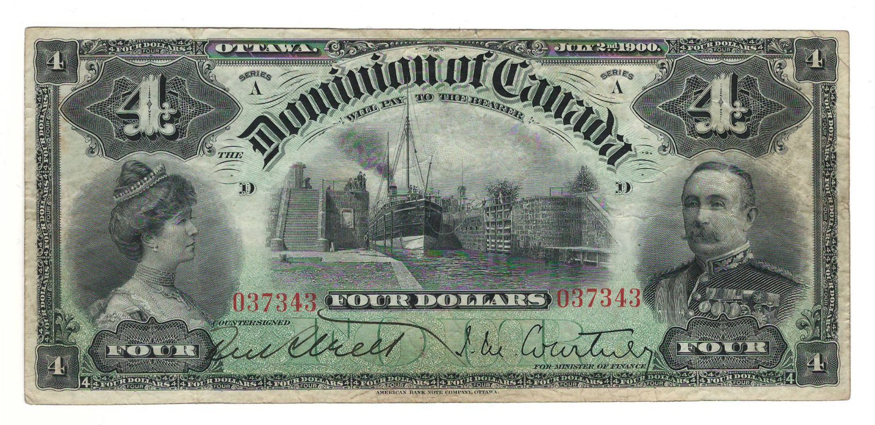 Dominion of Canada 1900 $4 Banknote F15