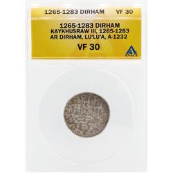 1265-1283 Dirham Kaykhusraw III Coin ANACS VF30