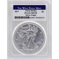 2017-W $1 American Silver Eagle Coin PCGS MS70 First Strike