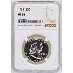 1957 Proof Franklin Half Dollar Coin NGC PF65