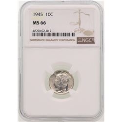1945 Mercury Dime Coin NGC MS66