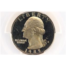 1985-S WASHINGTON QUARTER PCGS PR69 DCAM