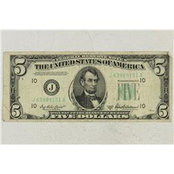 1950-B $5 FRN GREEN SEAL