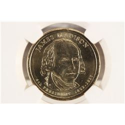 2007-D JAMES MADISON DOLLAR NGC BRILLIANT UNC