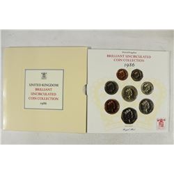 1986 UNITED KINGDOM BRILLIANT UNC COIN COLLECTION