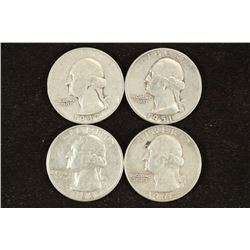 1947-S,51,58-D & 61-D WASHINGTON SILVER QUARTERS