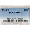 Image 3 : 1968-D ROOSEVELT DIME PCGS MS66