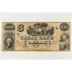 1800'S CANAL BANK OF NEW ORLEANS $100 OBSOLETE