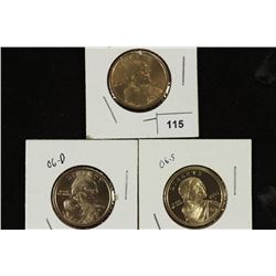 2006-P UNC, 2006-D UNC & 2006-S PROOF SACAGAWEA $S