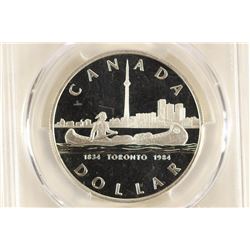 1984 CANADA TORONTO SILVER DOLLAR PCGS PR69 DCAM