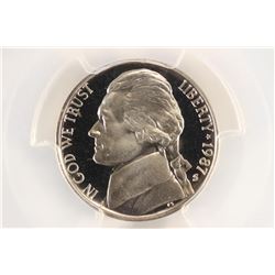 1987-S JEFFERSON NICKEL PCGS PR69 DCAM