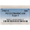 Image 3 : 1981-S TYPE I KENNEDY HALF DOLLAR PCGS PR69 DCAM