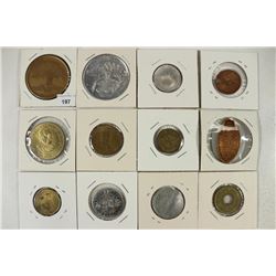 12 ASSORTED VINTAGE TOKENS