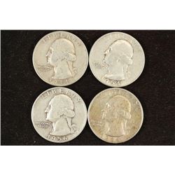 1944,54,56-D & 64-D WASHINGTON SILVER QUARTERS