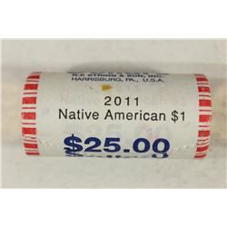 $25 ROLL OF 2011-D NATIVE AMERICAN DOLLAR BU