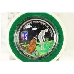 2014 COOK ISLANDS SILVER PROOF $5 PGA TOUR WITH