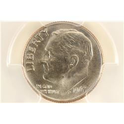 1967 ROOSEVELT DIME PCGS MS66
