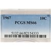 Image 3 : 1967 ROOSEVELT DIME PCGS MS66