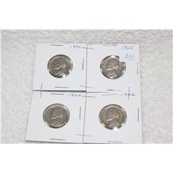 U.S.A. Five Cent Coins (4)