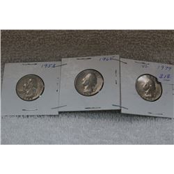 U.S.A. Twenty-five Cent Coins (3)