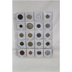 1 Sheet of Foreign Coins (20)