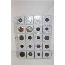 1 Sheet of Foreign Coins (20)