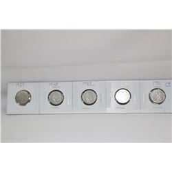 Canada Five Cent Coins (5)