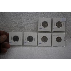 Canada Five Cent Coins (6)