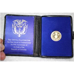 Colombia 1500 Peso Proof Gold Coin
