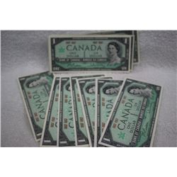 Canada One Dollar Bills (24)