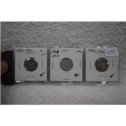 Nfld Ten Cent Coins (3)