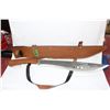 Image 1 : Large Knife w/Leather Handle & Sheath