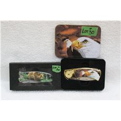 2 Collector Knives - Bear & Eagle - New